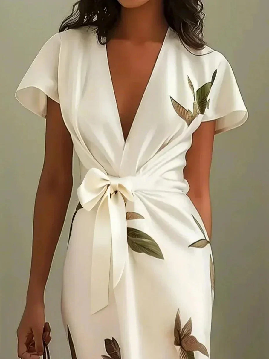 Elin™ | Elegant Wrap Dress with Floral Print