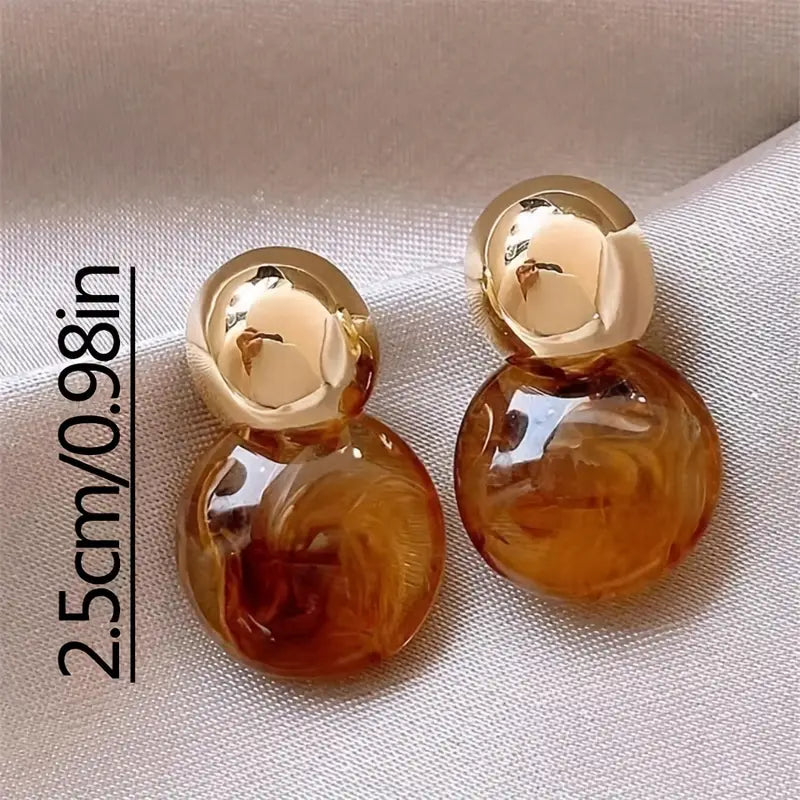 Aurélie Amber Drop Earrings | Gold