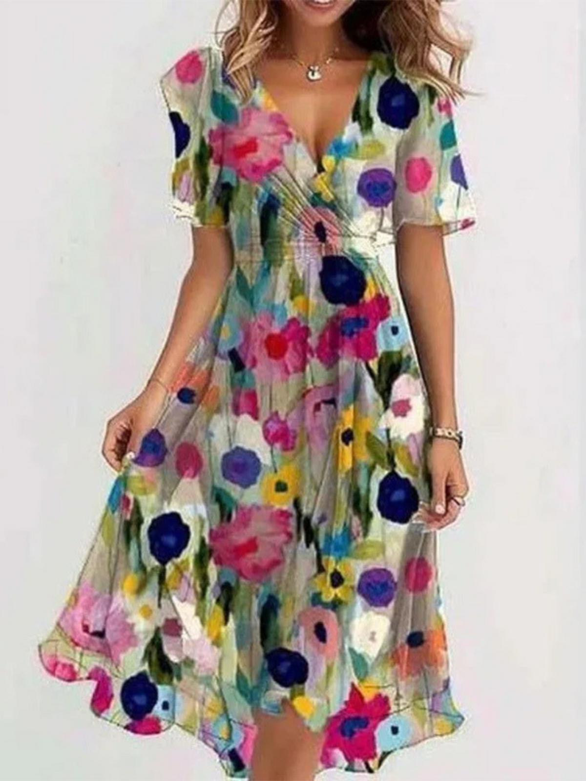 LAVINA™ – Vibrant Boho Midi Dress