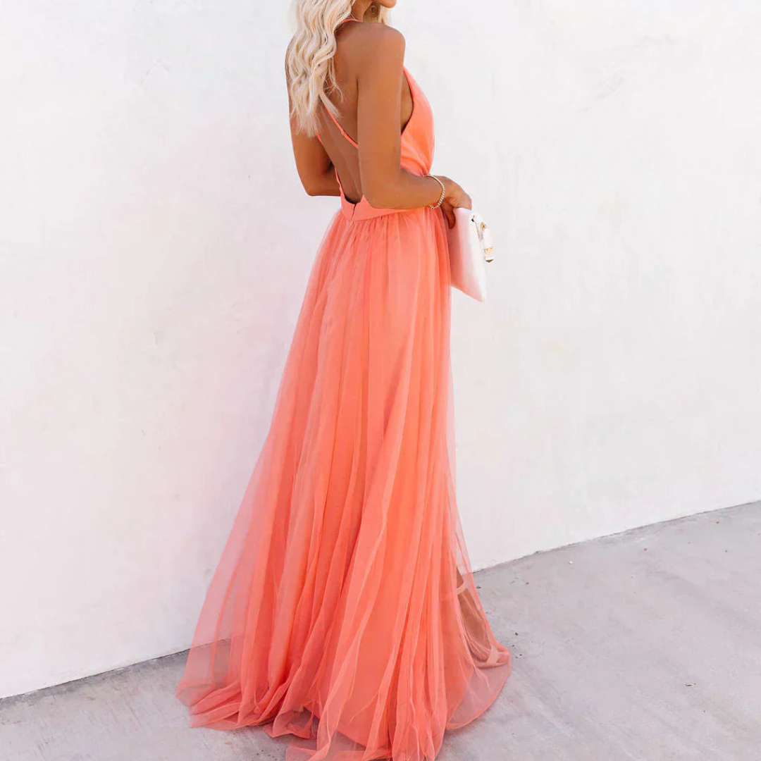 DELACROIX | Coral Light Maxi Dress