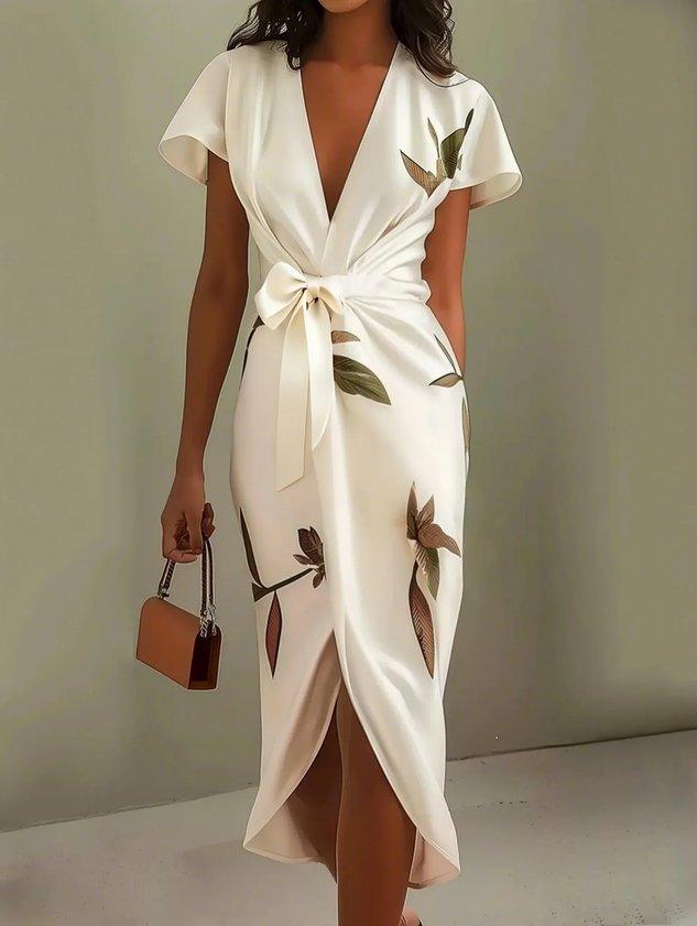 Elin™ | Elegant Wrap Dress with Floral Print