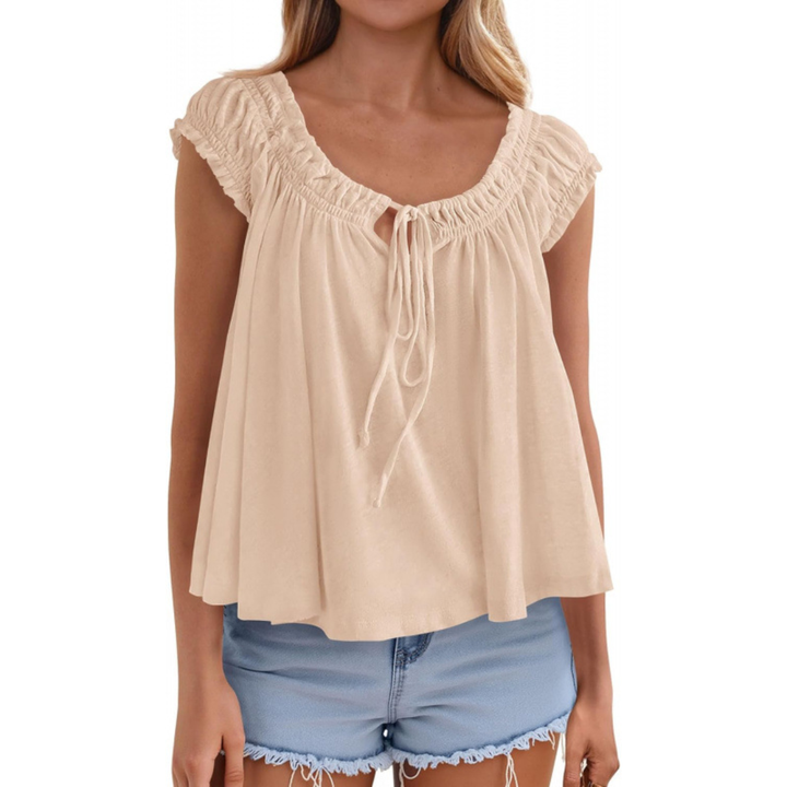 SOLÈNE™ – Flowing Tie-Front Babydoll Tank Top