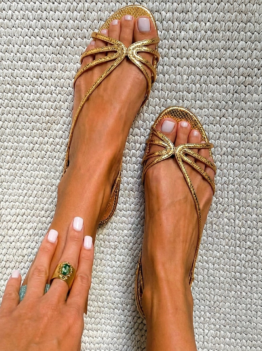 Sandra - Golden Summer Elegance Sandals