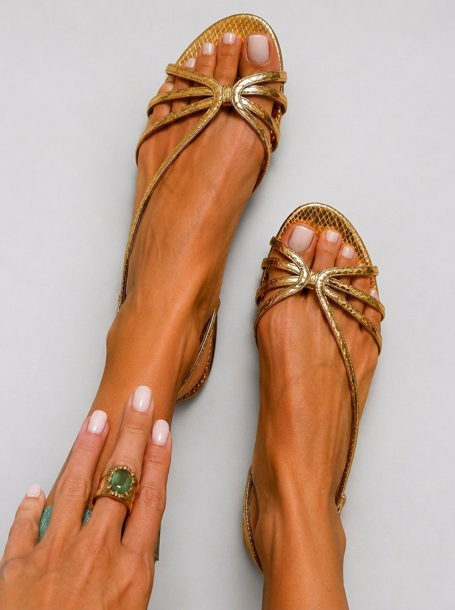 Sandra - Golden Summer Elegance Sandals