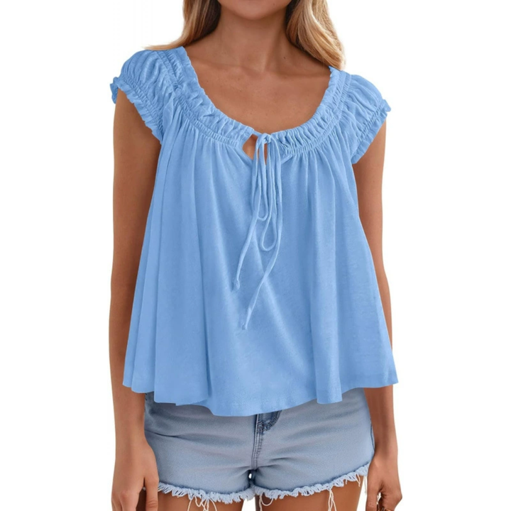 SOLÈNE™ – Flowing Tie-Front Babydoll Tank Top
