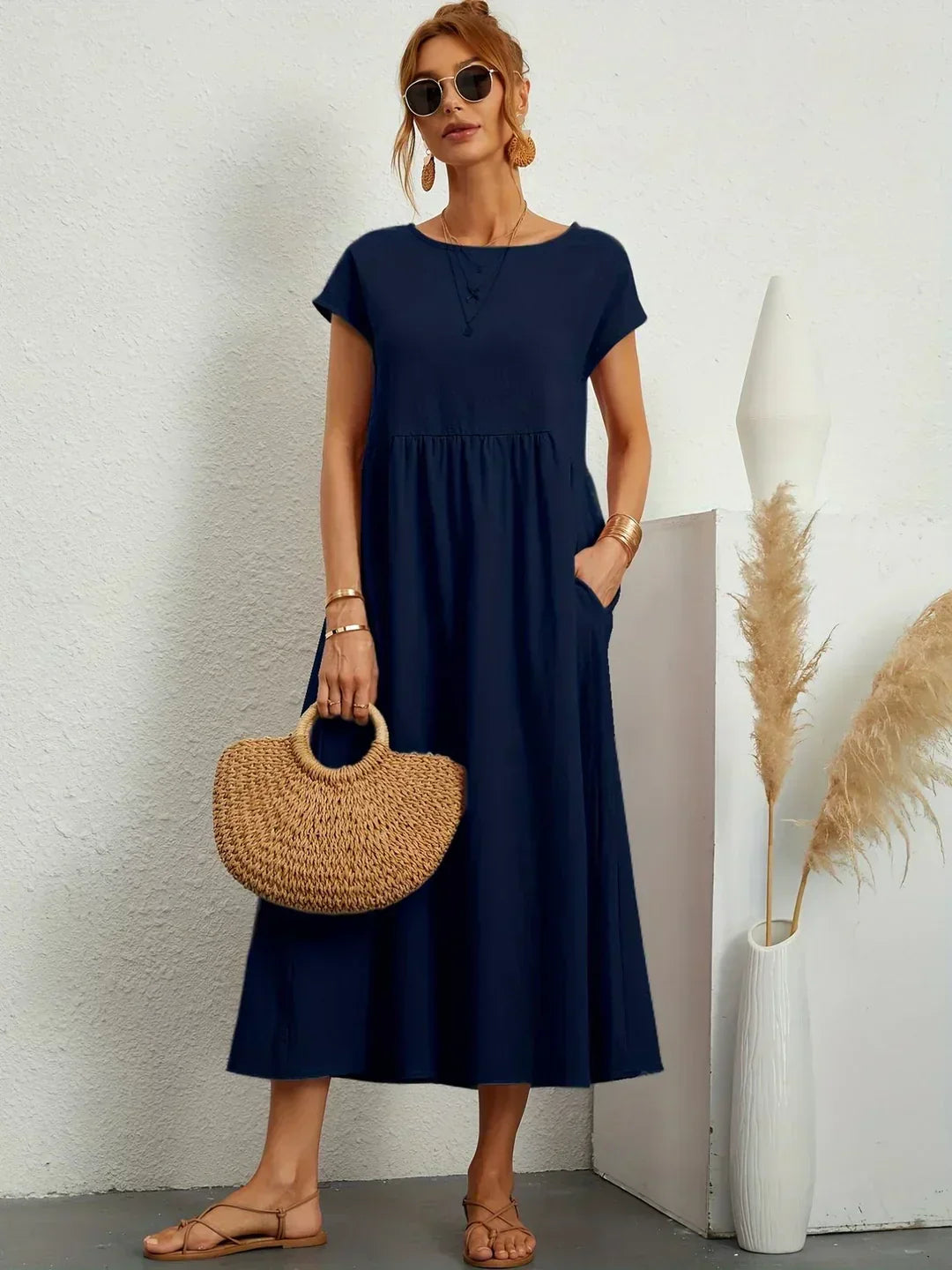 Gabrielle™ — Flowing Midi Dress with Timeless Elegance
