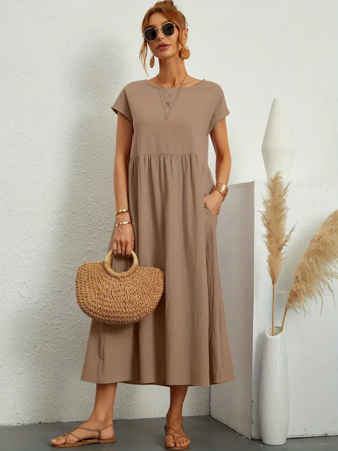 Gabrielle™ — Flowing Midi Dress with Timeless Elegance