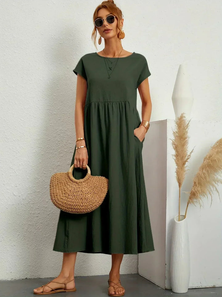 Gabrielle™ — Flowing Midi Dress with Timeless Elegance