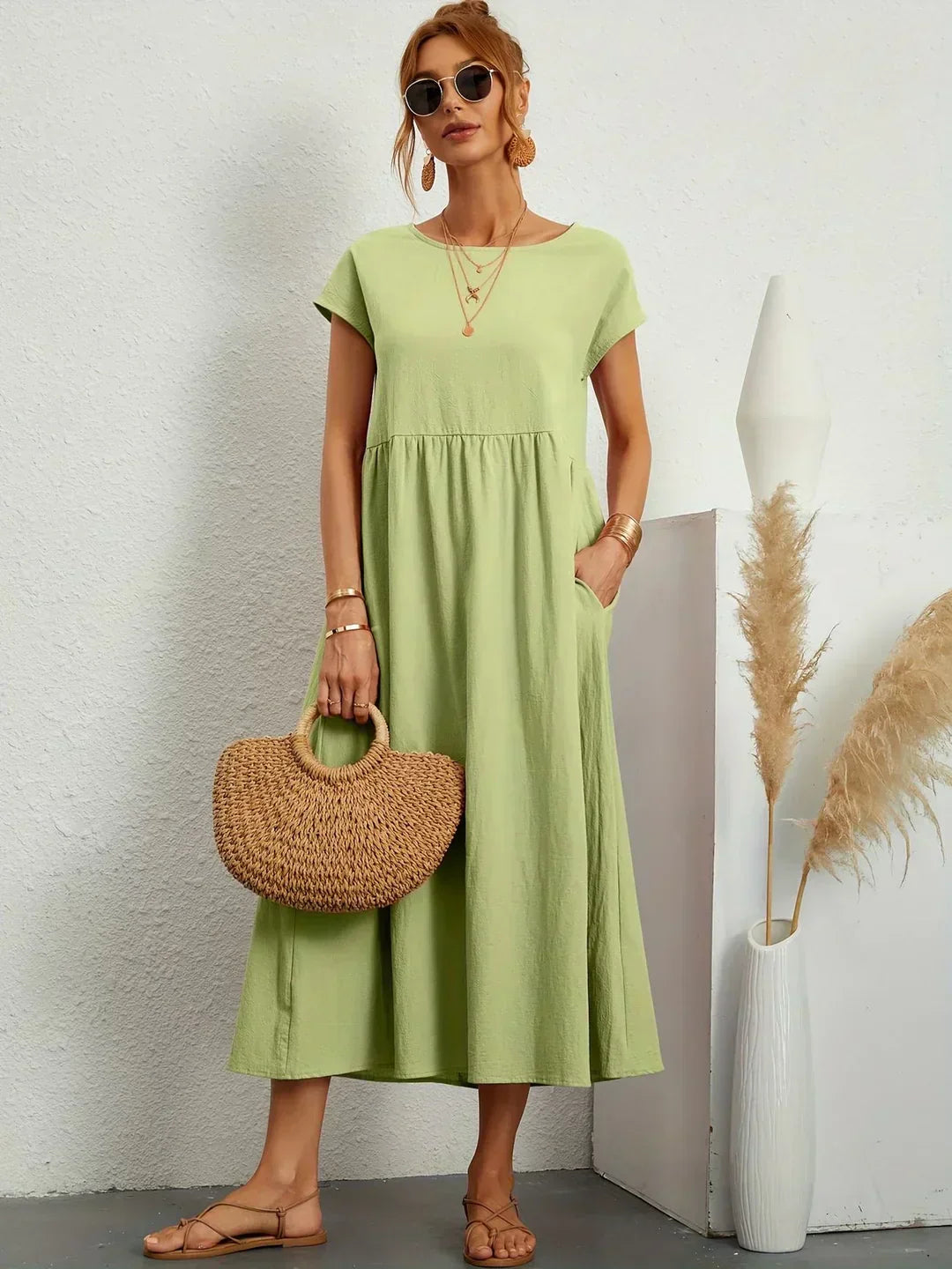 Gabrielle™ — Flowing Midi Dress with Timeless Elegance