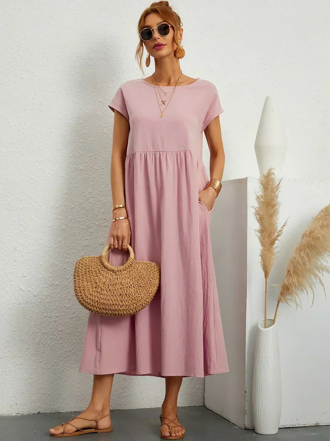 Gabrielle™ — Flowing Midi Dress with Timeless Elegance