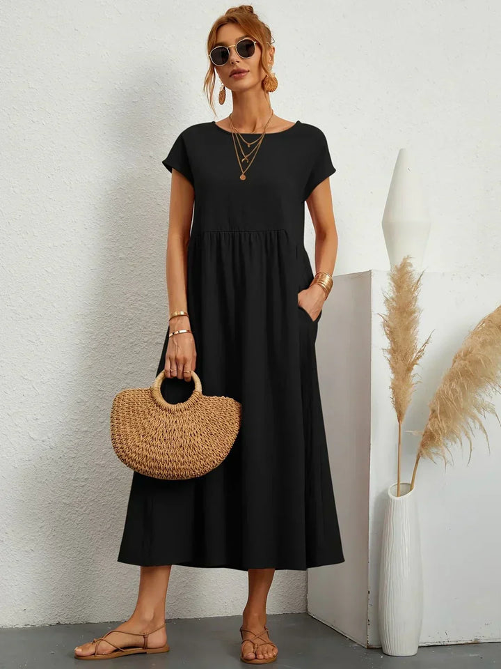Gabrielle™ — Flowing Midi Dress with Timeless Elegance