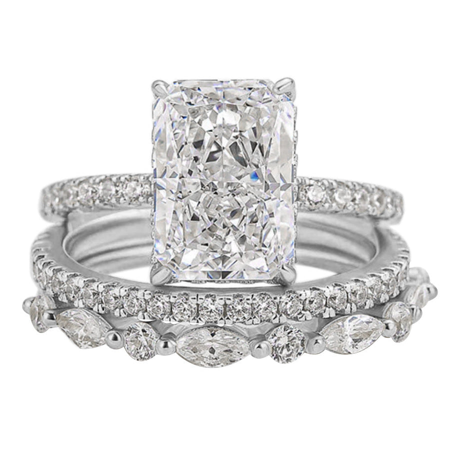Jaily 3PC Wedding Ring Set | White Gold