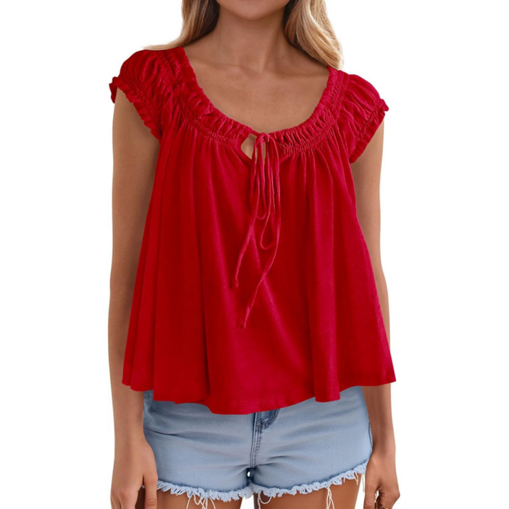 SOLÈNE™ – Flowing Tie-Front Babydoll Tank Top