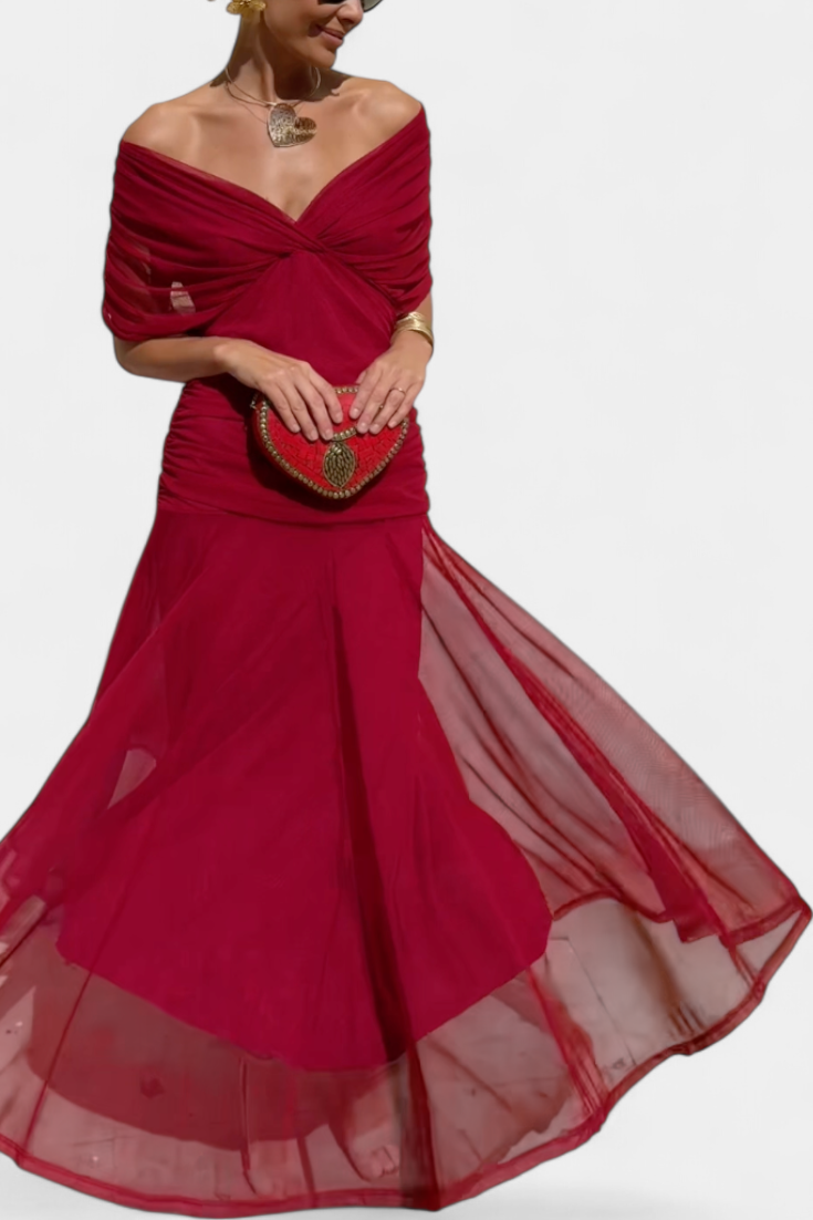 ABIGAIL | LONG FLORAL V-NECK DRESS