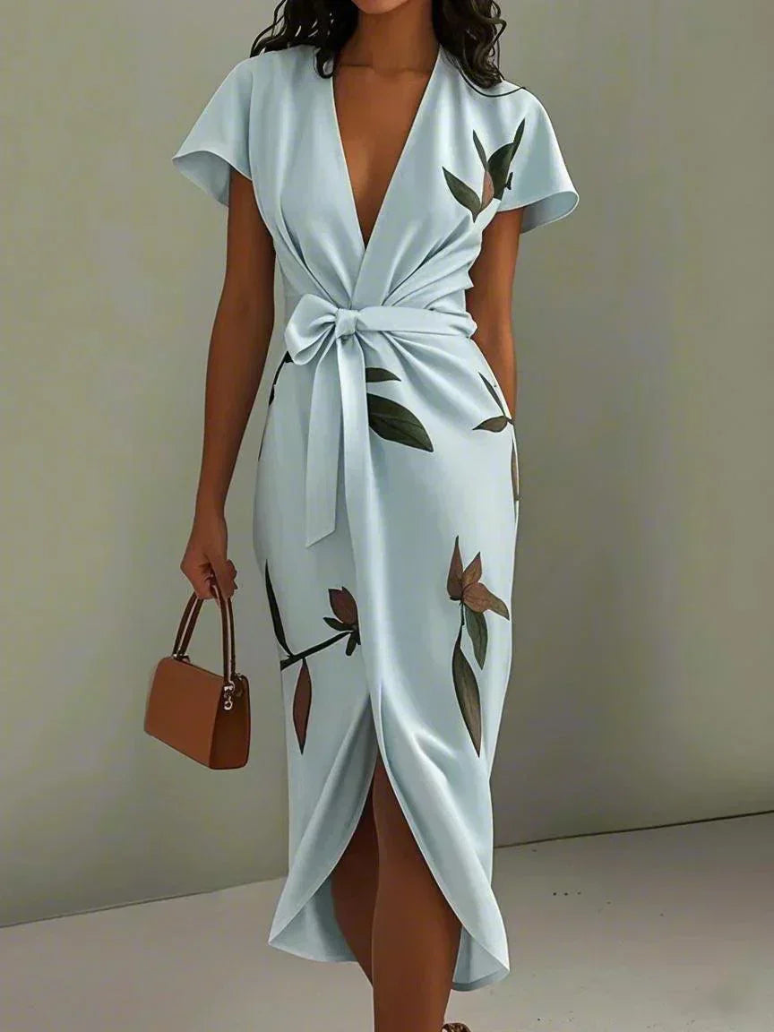 Elin™ | Elegant Wrap Dress with Floral Print