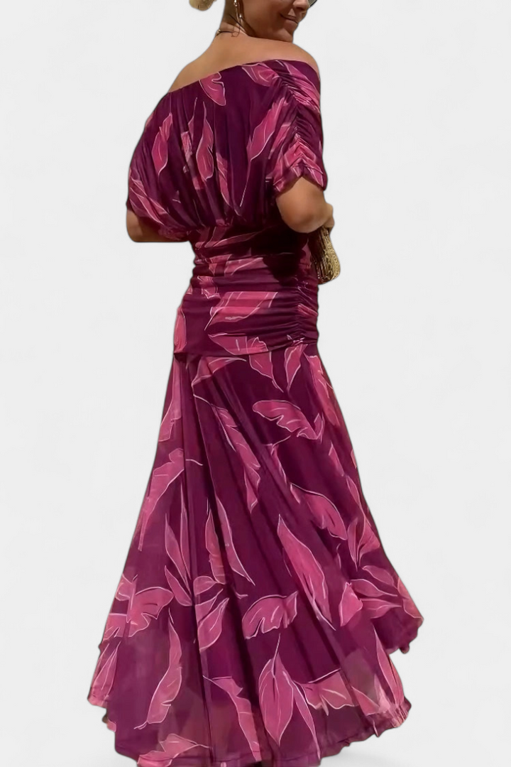ABIGAIL | LONG FLORAL V-NECK DRESS