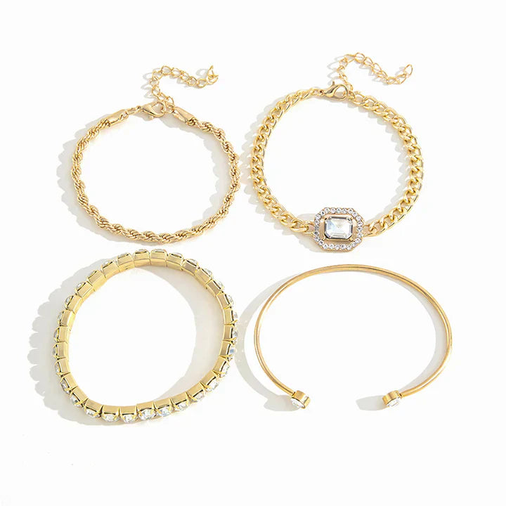 Domitia Calvina Bracelet Set | White Gold
